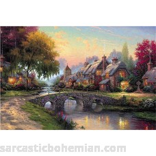 Queenie Wooden 1000 Piece Spring by Thomas Kinkade Jigsaw Puzzle Colorful Oil Painting Landscape Puzzles Family Wall Decoration Birthday Gifts B07H8F23G6